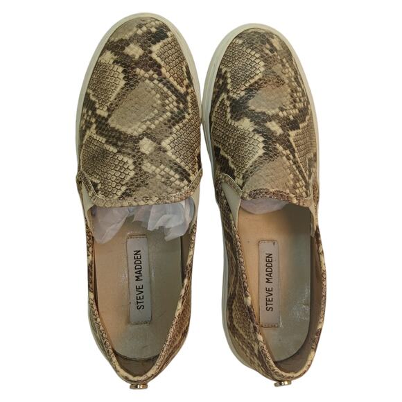 Steve Madden Safari Snake Print Slip-On Sneakers - Size 10 - Picture 5 of 7